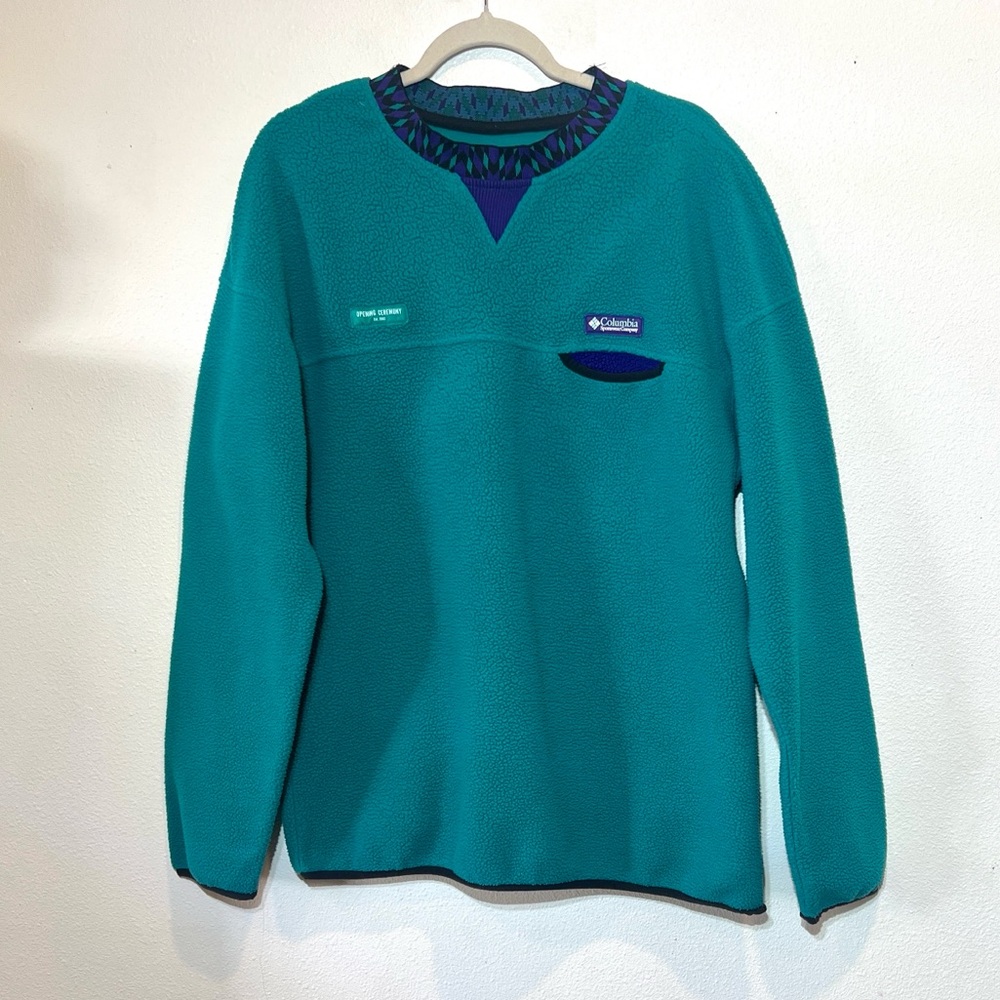 Vintage Columbia Opening Ceremony Teal Crewneck Men’s Sweatshirt Size L